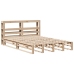 Estructura de cama sin colchón madera maciza de pino 140x190 cm