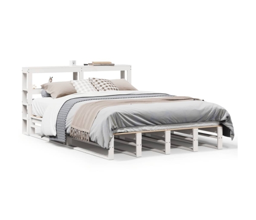 Estructura de cama sin colchón madera de pino blanca 140x190 cm