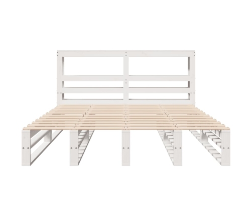 Estructura de cama sin colchón madera de pino blanca 140x190 cm