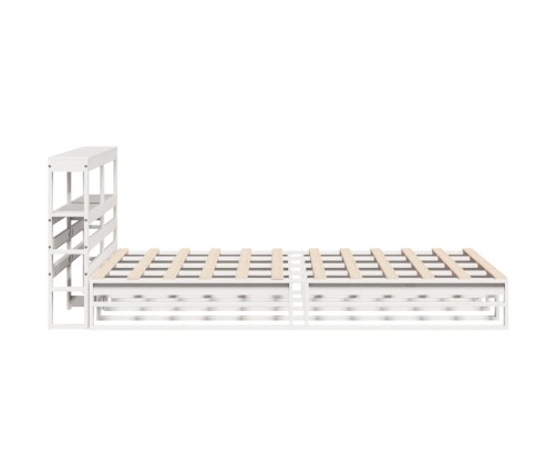 Estructura de cama sin colchón madera de pino blanca 140x190 cm