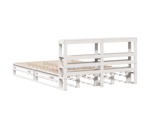 Estructura de cama sin colchón madera de pino blanca 140x190 cm