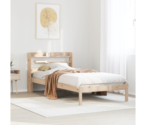 Estructura de cama sin colchón madera maciza pino 75x190 cm