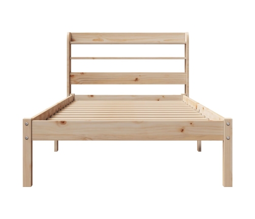 Estructura de cama sin colchón madera maciza pino 75x190 cm