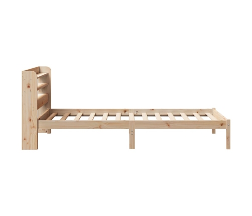 Estructura de cama sin colchón madera maciza pino 75x190 cm