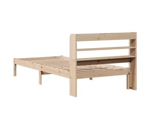 Estructura de cama sin colchón madera maciza pino 75x190 cm