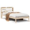 Estructura de cama sin colchón madera maciza pino 75x190 cm