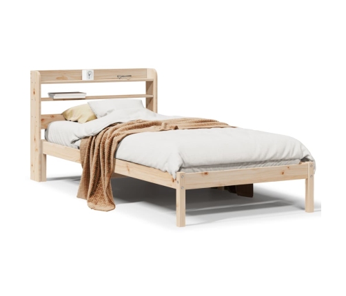 Estructura de cama sin colchón madera maciza pino 75x190 cm