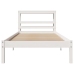 Estructura de cama sin colchón madera maciza blanca 75x190 cm