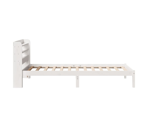 Estructura de cama sin colchón madera maciza blanca 75x190 cm
