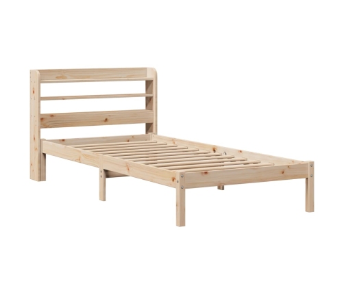 Estructura de cama sin colchón madera maciza de pino 90x190 cm