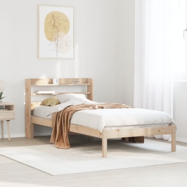 Estructura de cama sin colchón madera maciza de pino 90x190 cm