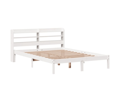 Estructura de cama sin colchón madera maciza blanca 120x190 cm