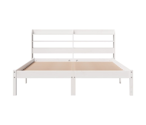 Estructura de cama sin colchón madera maciza blanca 120x190 cm