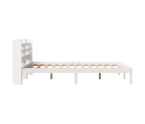 Estructura de cama sin colchón madera maciza blanca 120x190 cm