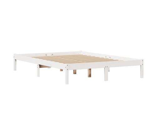 Estructura de cama sin colchón madera maciza blanca 120x190 cm