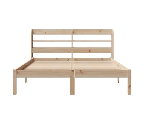 Estructura de cama sin colchón madera maciza de pino 135x190 cm