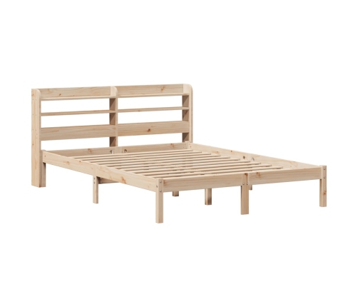 Estructura de cama sin colchón madera maciza de pino 140x190 cm