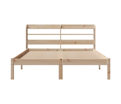 Estructura de cama sin colchón madera maciza de pino 140x190 cm