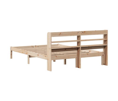 Estructura de cama sin colchón madera maciza de pino 140x190 cm