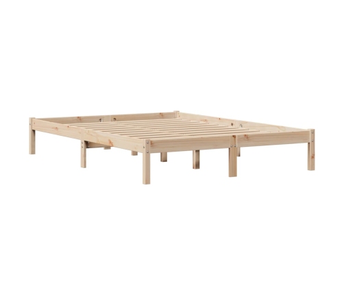 Estructura de cama sin colchón madera maciza de pino 140x190 cm