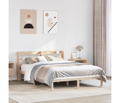 Estructura de cama sin colchón madera de pino blanco 150x200 cm