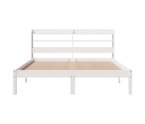 Estructura de cama sin colchón madera de pino blanca 150x200 cm