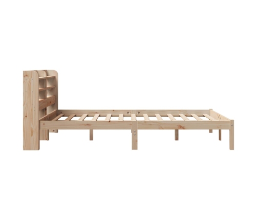 Estructura de cama sin colchón madera maciza de pino 160x200 cm