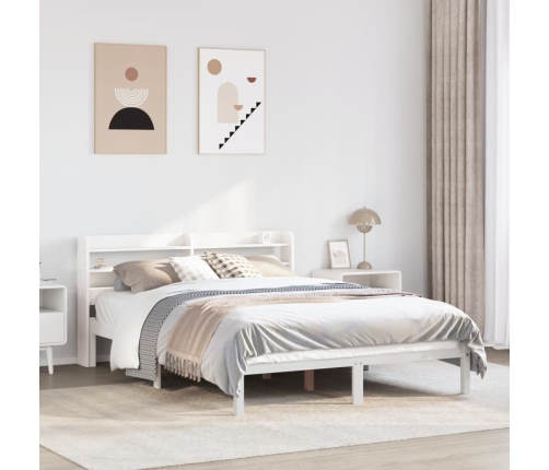 Estructura de cama sin colchón madera maciza de pino 160x200 cm