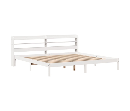 Cama sin colchón madera maciza de pino blanca 180x200 cm