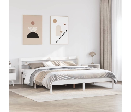 Cama sin colchón madera maciza de pino blanca 180x200 cm