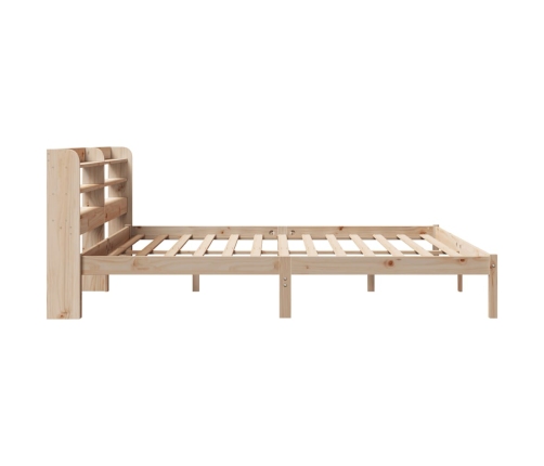 Estructura de cama sin colchón madera maciza de pino 200x200 cm