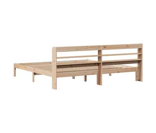 Estructura de cama sin colchón madera maciza de pino 200x200 cm