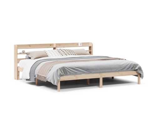 Estructura de cama sin colchón madera maciza de pino 200x200 cm