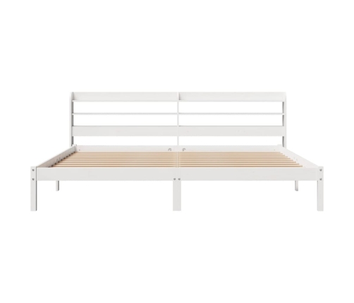 Estructura de cama sin colchón madera maciza blanca 200x200 cm