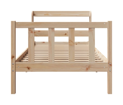 Estructura de cama sin colchón madera maciza pino 75x190 cm