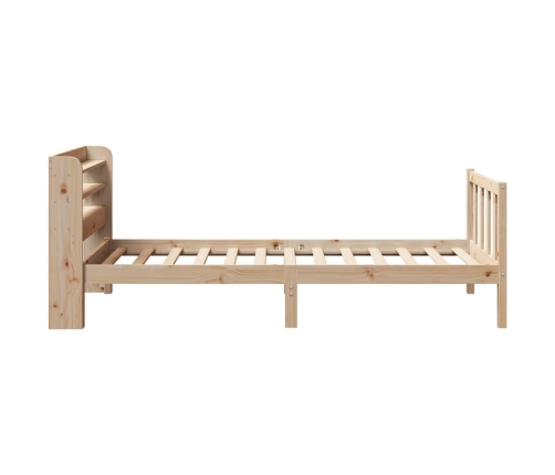 Estructura de cama sin colchón madera maciza pino 75x190 cm