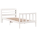 Estructura de cama sin colchón madera maciza blanca 75x190 cm