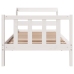 Estructura de cama sin colchón madera maciza blanca 75x190 cm