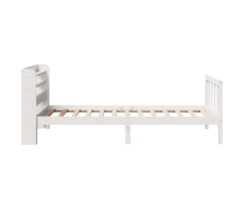 Estructura de cama sin colchón madera maciza blanca 75x190 cm