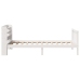 Estructura de cama sin colchón madera maciza blanca 75x190 cm