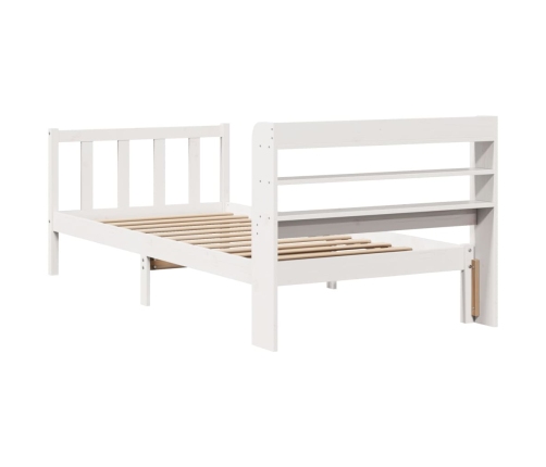 Estructura de cama sin colchón madera maciza blanca 75x190 cm