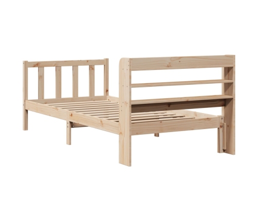 Estructura de cama sin colchón madera maciza de pino 90x190 cm