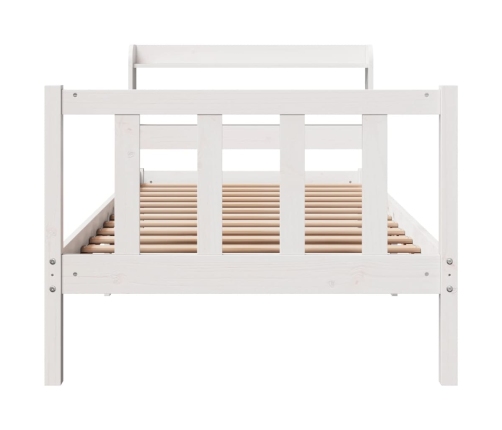 Estructura de cama sin colchón madera maciza blanca 90x190 cm