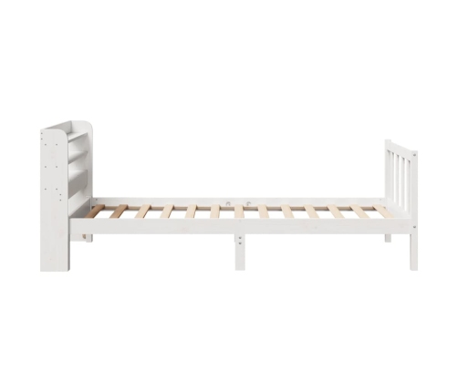 Estructura de cama sin colchón madera maciza blanca 90x190 cm