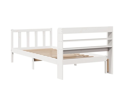 Estructura de cama sin colchón madera maciza blanca 90x190 cm