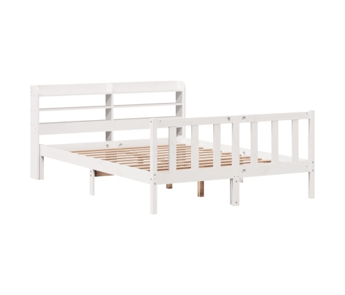 Estructura de cama sin colchón madera maciza blanca 120x190 cm