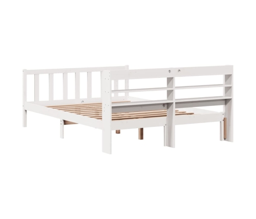 Estructura de cama sin colchón madera maciza blanca 120x190 cm