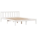 Estructura de cama sin colchón madera maciza blanca 120x190 cm