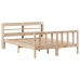 Estructura de cama sin colchón madera maciza de pino 135x190 cm