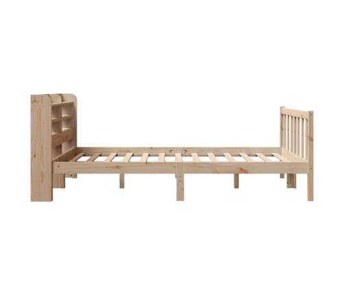 Estructura de cama sin colchón madera maciza de pino 135x190 cm